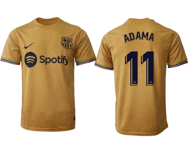 Men 2022-2023 Club Barcelona away aaa version yellow #11 Soccer Jersey
